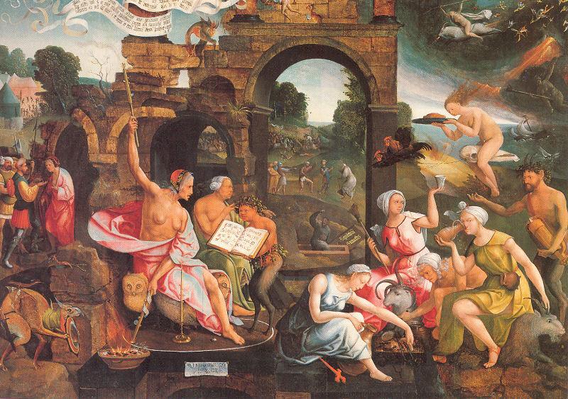 Oostsanen, Jacob Cornelisz van Saul and the Witch of Endor oil painting picture